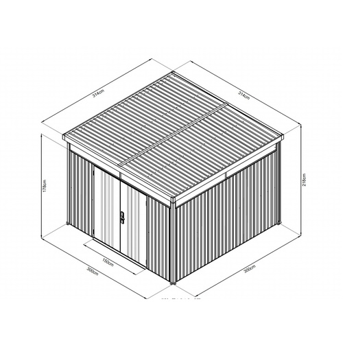 Mr. GARDENER Systemhaus »Premium«, Gr. 5, LxBxH: 314 x 314 x 218 cm, quarzgrau