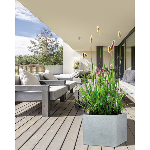 Thumbnail - SCHEURICH Pflanzgefäß »Quadro«, 40 x 31 cm (ØxH), Kunststoff, steingrau - beige