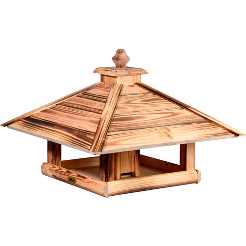 DOBAR Vogelhaus »Lumbre«, zum Aufstellen, geflammt - braun