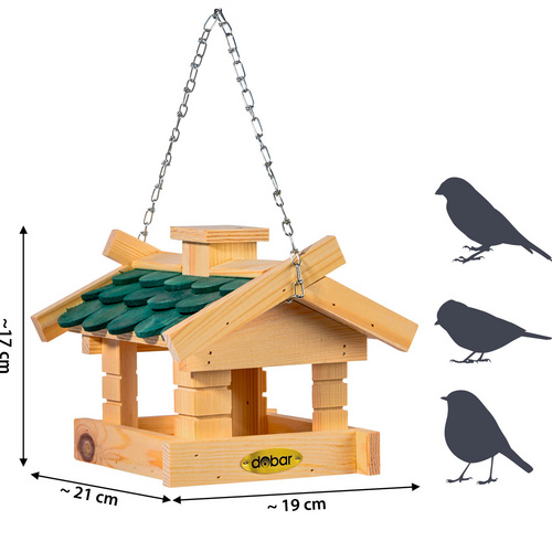 Thumbnail - DOBAR Vogelhaus »Thule«, mit Schindeldach, hängend - gruen