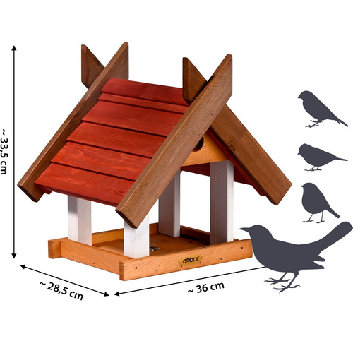 Thumbnail - DOBAR Vogelhaus »Herbstfrüchte«, mit Futtertablet, für Ständermontage - braun