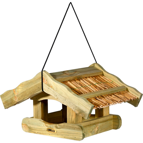 DOBAR Vogelhaus »Saksun«, mit Schilfdach, hängend - natur