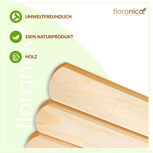 Thumbnail - Floranica Beeteinfassung, Rollborder Flexibler Holzzaun 200 x 10 cm Unbehandelt - braun