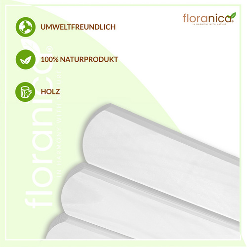 Thumbnail - Floranica Beeteinfassung, Rollborder Flexibler Holzzaun 200 x 30 cm Weiß - weiss