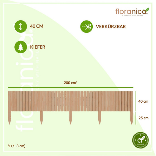 Floranica Beeteinfassung, 200x40 cm (BxH...