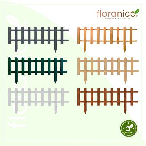 Thumbnail - Floranica Gartenzaun, Steckzaun zum Abgrenzen 1 STK 104cm Höhe 30cm Anthrazit - grau