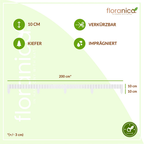 Thumbnail - Floranica Beeteinfassung, Rollborder II Gartenzaun 200x10 cm Weiß Kiefernholz Rollzaun - weiss