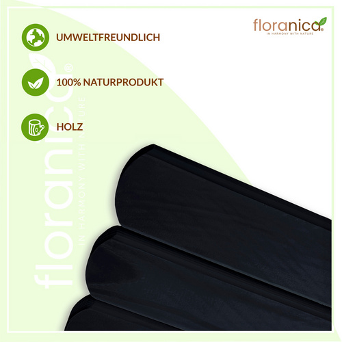 Thumbnail - Floranica Beeteinfassung, Rollborder Flexibler Holzzaun 200 x 20 cm Anthrazit - grau