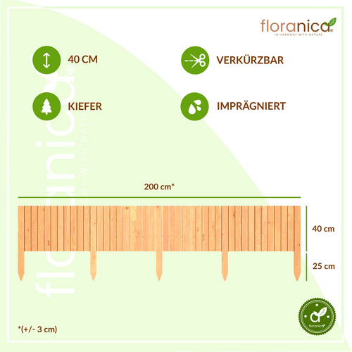 Floranica Beeteinfassung, 200x40 cm (BxH...