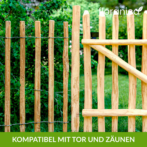 Thumbnail - Floranica Zaunpfahl, 90 cm hoch, Ø 6-8 cm, Haselnussholz - braun