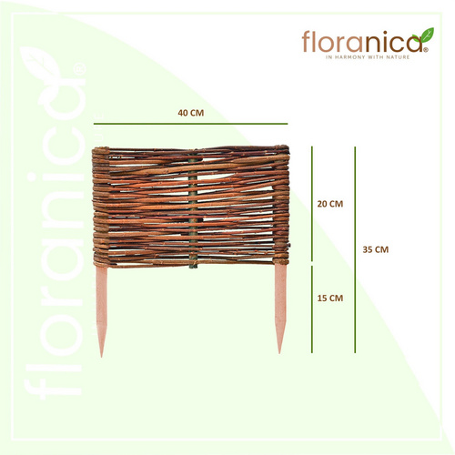 Thumbnail - Floranica Beeteinfassung, aus Weide 20cm x 40cm - braun