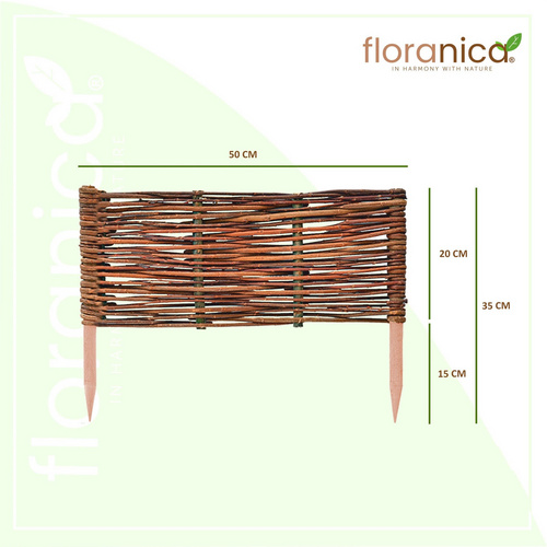 Thumbnail - Floranica Beeteinfassung, aus Weide 20cm x 50cm - braun