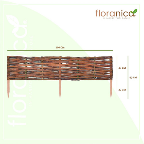 Thumbnail - Floranica Beeteinfassung, aus Weide 40cm x 100cm - braun