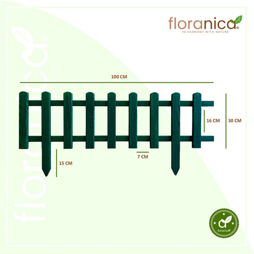 Thumbnail - Floranica Gartenzaun, Steckzaun zum Abgrenzen 1 STK 104cm Höhe 30cm Grün - gruen