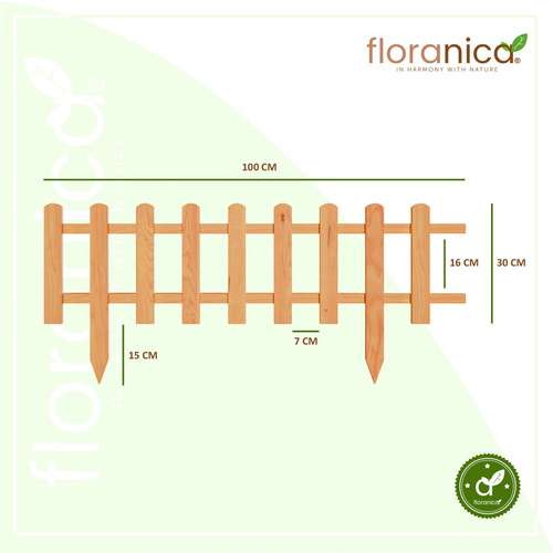 Thumbnail - Floranica Gartenzaun, Steckzaun zum Abgrenzen 1 STK 104cm Höhe 30cm Natur - braun