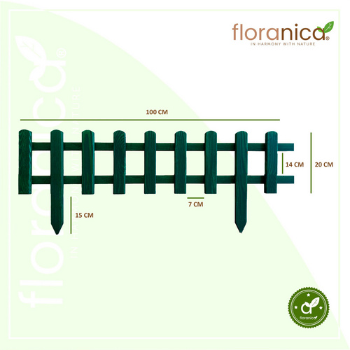 Thumbnail - Floranica Gartenzaun, Steckzaun zum Abgrenzen 1 STK 104cm Höhe 20cm Grün - gruen