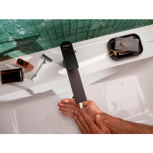 Thumbnail - HANSGROHE Waschtisch-Einhebelmischer »Rebris E«, 3/8", wassersparend, mattschwarz, inkl. Ablaufgarnitur