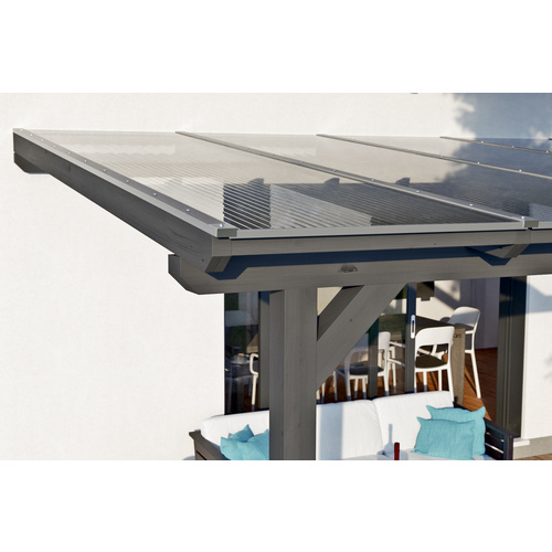 Thumbnail - SKANHOLZ Terrassendach »Bormio«, 648 x 250 cm (BxT), Leimholz, schiefergrau