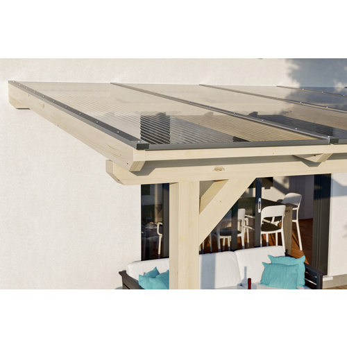 Thumbnail - SKANHOLZ Terrassendach »Bormio«, 648 x 350 cm (BxT), Leimholz, natur - beige