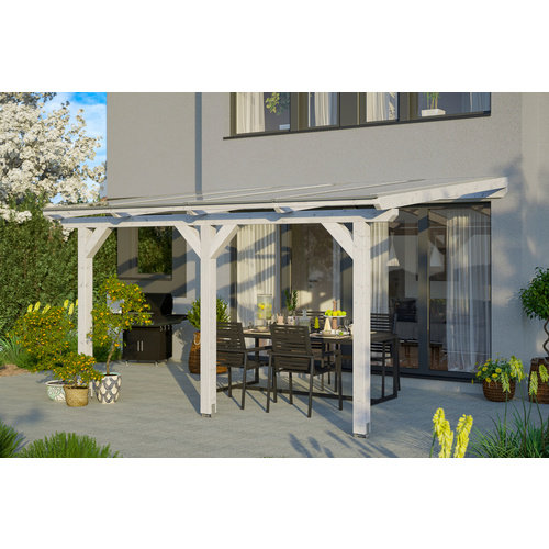 Thumbnail - SKANHOLZ Terrassendach »Bormio«, 434 x 400 cm (BxT), Leimholz, weiß - weiss