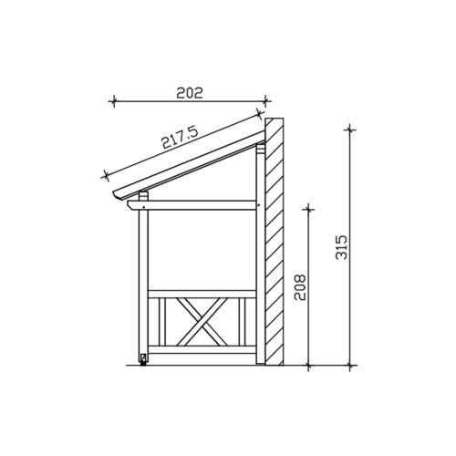 Thumbnail - SKANHOLZ Vordach »Paderborn 7«, 336 x 202 cm (BxT), nordische Fichte, schiefergrau