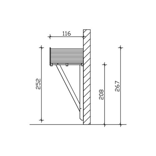 Thumbnail - SKANHOLZ Vordach »Siegen 2«, 247 x 116 cm (BxT), nordische Fichte, nussbaum - braun