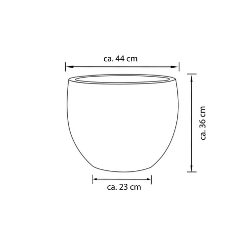 Thumbnail - Pflanzgefäß »Rivo«, dunkelgrau, rund, BxHxL: 44 x 36 x 44 cm