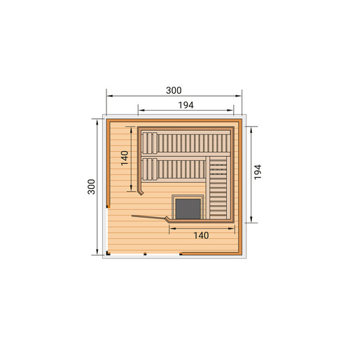 Thumbnail - WEKA Saunahaus »412«, 320x239x320 cm, (BxHxT), mit Ofen - schwarz