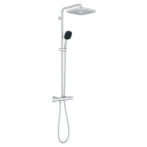 GROHE Duschsystem mit Thermostat »Vitalio Comfort 250«, HxT: 113,2 x 40,4 cm ,eckig, chromfarben - silberfarben