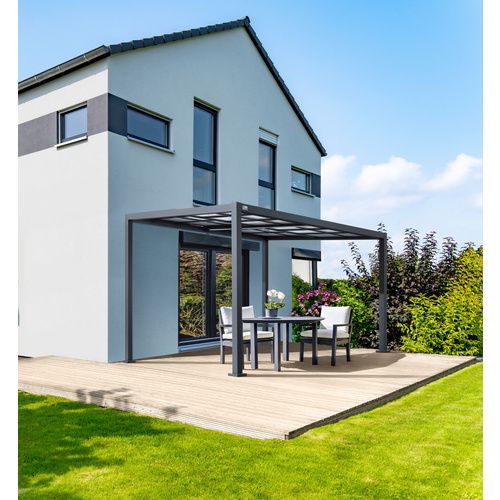 Thumbnail - Mr. GARDENER Terrassenüberdachung, BxHxT: 400 x 220/260 x 300 cm, Aluminium, anthrazit - grau