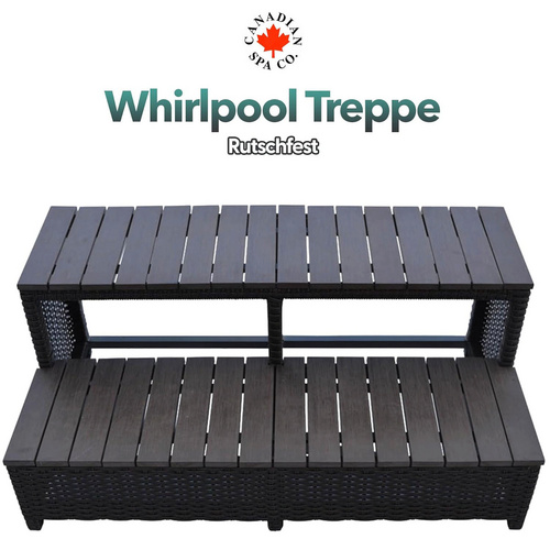 Thumbnail - Canadian Spa Whirlpool Treppe, 100 x 56 x 43 cm, für quadratische Whirlpools mit 2,15 m Länge - braun