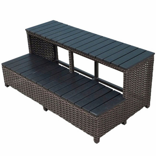 Canadian Spa Whirlpool Treppe, 100 x 56 x 43 cm, für quadratische Whirlpools mit 2,15 m Länge - braun