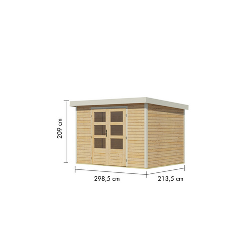 KARIBU Gartenhaus »Osterby 4 A«, BxHxT: 322 x 209 x 213 cm (Außenmaße inkl. Dachüberstand), Wandstärke 19 mm - braun |  Fichte  |  6,35 m²