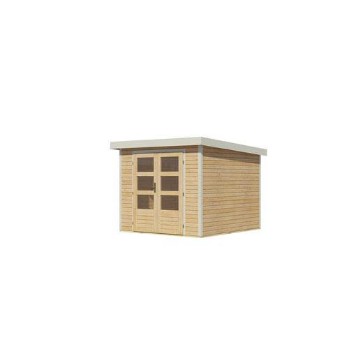 KARIBU Gartenhaus »Osterby 3,5 A«, BxHxT: 266,5 x 209 x 242 cm (Außenmaße inkl. Dachüberstand), Wandstärke 19 mm - braun |  Fichte  |  5,76 m²