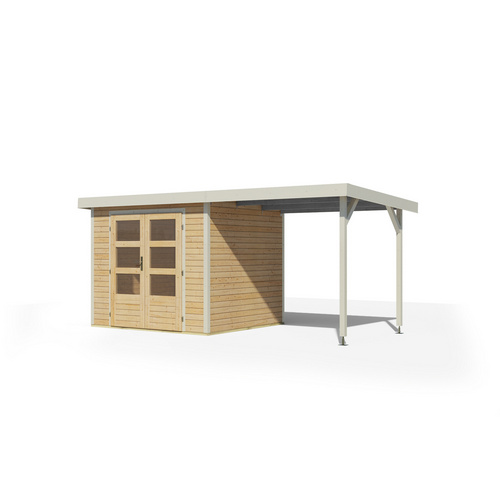 KARIBU Gartenhaus »Osterby 3 A«, BxHxT: 488,5 x 209 x 213 cm (Außenmaße inkl. Dachüberstand), Wandstärke 19 mm - braun |  Fichte  |  5,05 m²