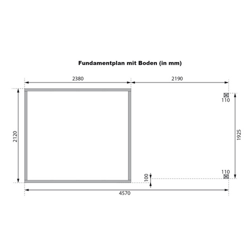 KARIBU Gartenhaus »Osterby 3 C«, BxHxT: 488 x 209 x 213 cm (Außenmaße inkl. Dachüberstand), Wandstärke 19 mm - grau |  Fichte  |  5,05 m²