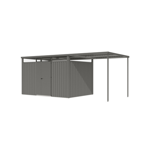 Thumbnail - KARIBU Gartenhaus »Osten 3«, BxHxT: 564 x 218 x 11,5 cm, (Außenmaße inkl. Dachüberstand), Wandstärke 0,5 mm - grau