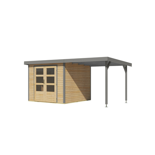 KARIBU Gartenhaus »Osterby 3,5 A«, BxHxT: 482,5 x 209 x 242 cm (Außenmaße inkl. Dachüberstand), Wandstärke 19 mm - braun |  Fichte  |  5,76 m²