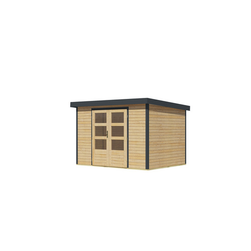 KARIBU Gartenhaus »Osterby 4 A«, BxHxT: 322,5 x 209 x 213 cm (Außenmaße inkl. Dachüberstand), Wandstärke 19 mm - braun |  Fichte  |  6,35 m²