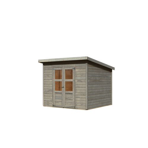 KARIBU Gartenhaus »Merseburg 6«, BxHxT: 268 x 219 x 240 cm (Außenmaße inkl. Dachüberstand), Wandstärke 14 mm - grau |  Fichte  |  5,74 m²