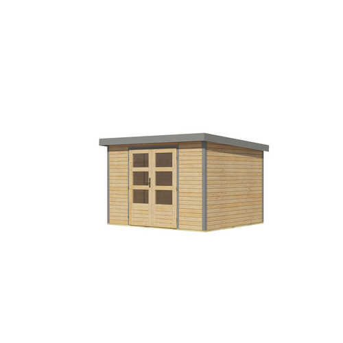 KARIBU Gartenhaus »Osterby 5 A«, BxHxT: 320 x 209 x 242 cm (Außenmaße inkl. Dachüberstand), Wandstärke 19 mm - braun |  Fichte  |  7,21 m²