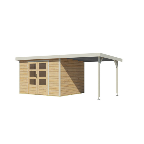 KARIBU Gartenhaus »Osterby 5 A«, BxHxT: 536,5 x 209 x 242 cm (Außenmaße inkl. Dachüberstand), Wandstärke 19 mm - braun |  Fichte  |  7,21 m²