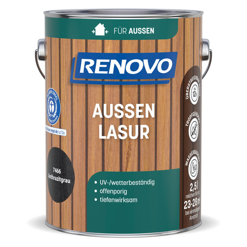 RENOVO Aussenlasur, 2,5 L, anthrazitgrau