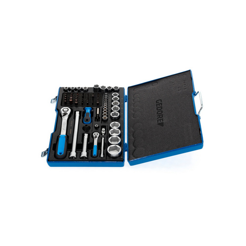 Thumbnail - GEDORE Steckschlüsselsatz, 1/4"+1/2" 81-teilig - silberfarben