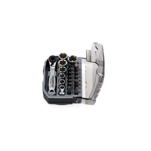 Thumbnail - GEDORE red Steckschlüsselsatz, Bit-Knarren-Satz 1/4" mit Bit-Fix-Adapter compact 23-teilig - silberfarben