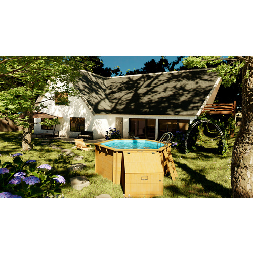 GRE Technikbox, BxHxT: 100 x 118 x 88 cm, Holz, Technikraum, Schloss, Schlüssel - braun