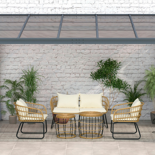 Thumbnail - Outsunny Balkonmöbelset, LxBxH: 145 x 70 x 78 cm - beige