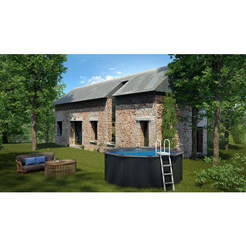 GRE Rundpool, graphitfarben, ØxH: 350 x... GRE Rundpool, graphitfarben, ØxH: 350 x...