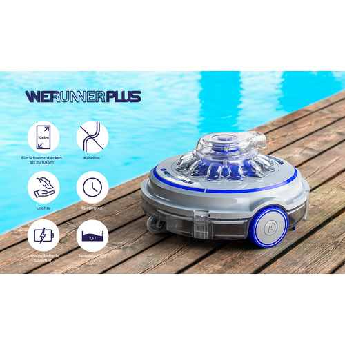 GRE Poolroboter, Breite: 35 cm, grau / b...