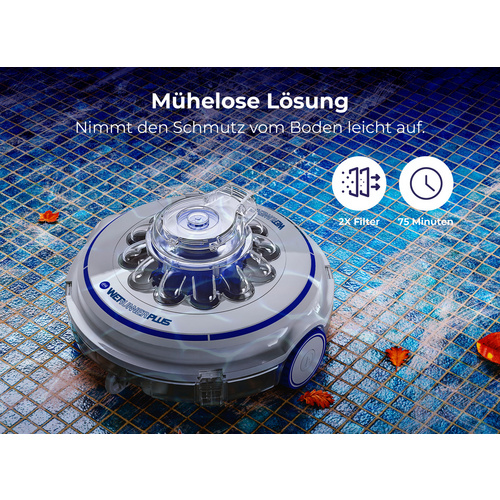 GRE Poolroboter, Breite: 35 cm, grau / b...